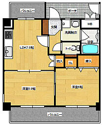 ルミェールk&m 2LDKの間取図画像