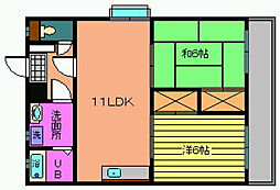 ヴィラウエスギ 2LDKの間取図画像
