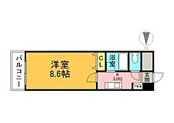 A2ビル 1Kの間取図画像