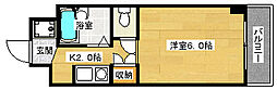 アヴ・ニール古市橋 1Kの間取図画像