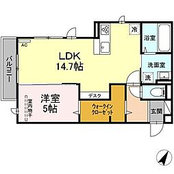 D-room中野 1LDKの間取図画像