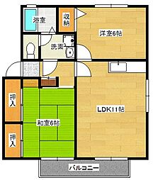 ルミエール深山 2LDKの間取図画像