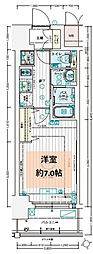 エステムコート広島国泰寺 1Kの間取図画像