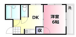 ヴィラサウスサイド 1DKの間取図画像