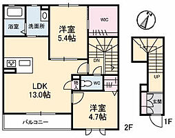 シャーメゾンソラ 2LDKの間取図画像