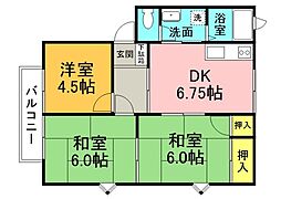 共立アパート 3DKの間取図画像