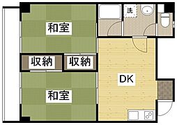 K'sB長束 2DKの間取図画像