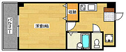 プーテゥジュール4番館 1DKの間取図画像
