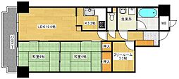 己斐本町コープマンション 2SLDKの間取図画像