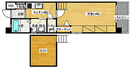 平勝ビル16 1Kの間取図画像
