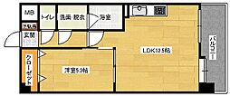 第3中田ビル 1LDKの間取図画像
