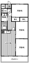 イーストプレイン 3LDKの間取図画像