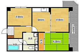 奥野マンション 3DKの間取図画像