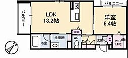 リアン古江 1LDKの間取図画像