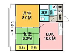 ヴェナール 2LDKの間取図画像