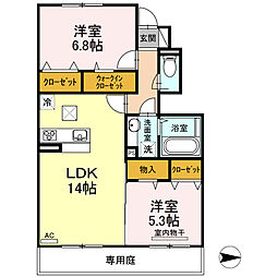ルミエール 2LDKの間取図画像