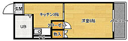 ヴィラ翠町 1Kの間取図画像