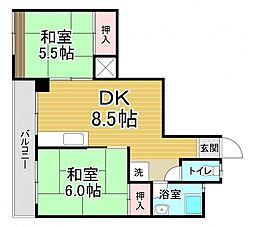 第1吉岡ビル 2DKの間取図画像