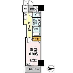 terrace 1Kの間取図画像