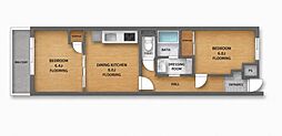 富士見町多川ビル 2DKの間取図画像