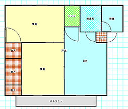 エステート坪井 2LDKの間取図画像