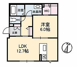 シャーメゾン井口 1LDKの間取図画像