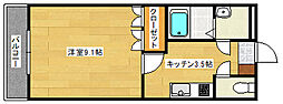 ハッピーキャニオン 1Kの間取図画像