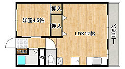 山田ビル 1LDKの間取図画像