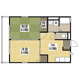 メゾン中村 2DKの間取図画像