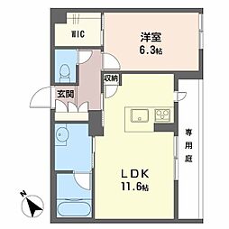 メゾン府中南 1LDKの間取図画像