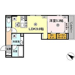 Colermo舟入南 1LDKの間取図画像