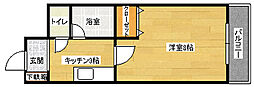 ステューディオ長束 1Kの間取図画像