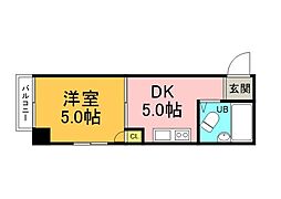 エミール鶴見 1DKの間取図画像