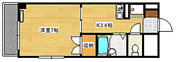 CASADESOL己斐 1Kの間取図画像