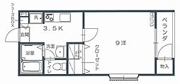 アピア松井 1Kの間取図画像