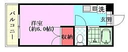 アルティメイトビルディング舟入中町 ワンルームの間取図画像
