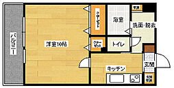 ロアール古市 1Kの間取図画像