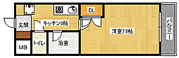 ホーネット21 1Kの間取図画像