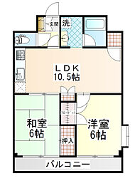 ノワール西原 2LDKの間取図画像