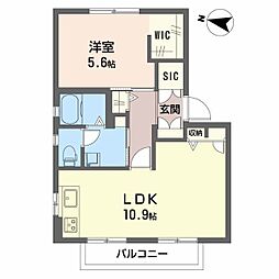 シャーメゾン東高須 1LDKの間取図画像