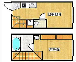本浦コーポラス1 1LDKの間取図画像