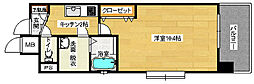 グラビスコート十日市 1Kの間取図画像