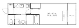 FORTUNA曙 1Kの間取図画像