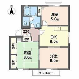 ディアス仁保南 3DKの間取図画像