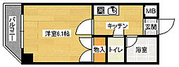 K'S大町 1Kの間取図画像