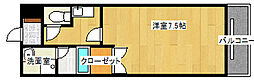 コーボレーション草津 1Kの間取図画像