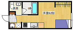 リヴィエール戸坂2 ワンルームの間取図画像