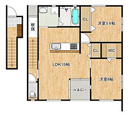 浜田本町コートS 2LDKの間取図画像