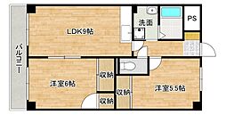 プレシオ住本 2LDKの間取図画像