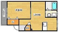 LUM1ELE府中 1LDKの間取図画像